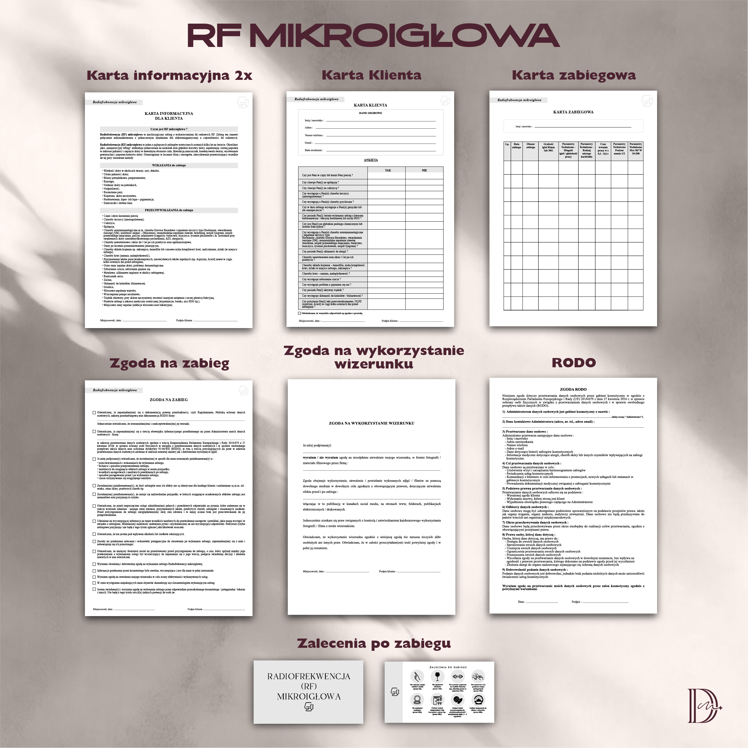 RF MIKROIGŁOWA dokumenty zabiegowe PAKIET