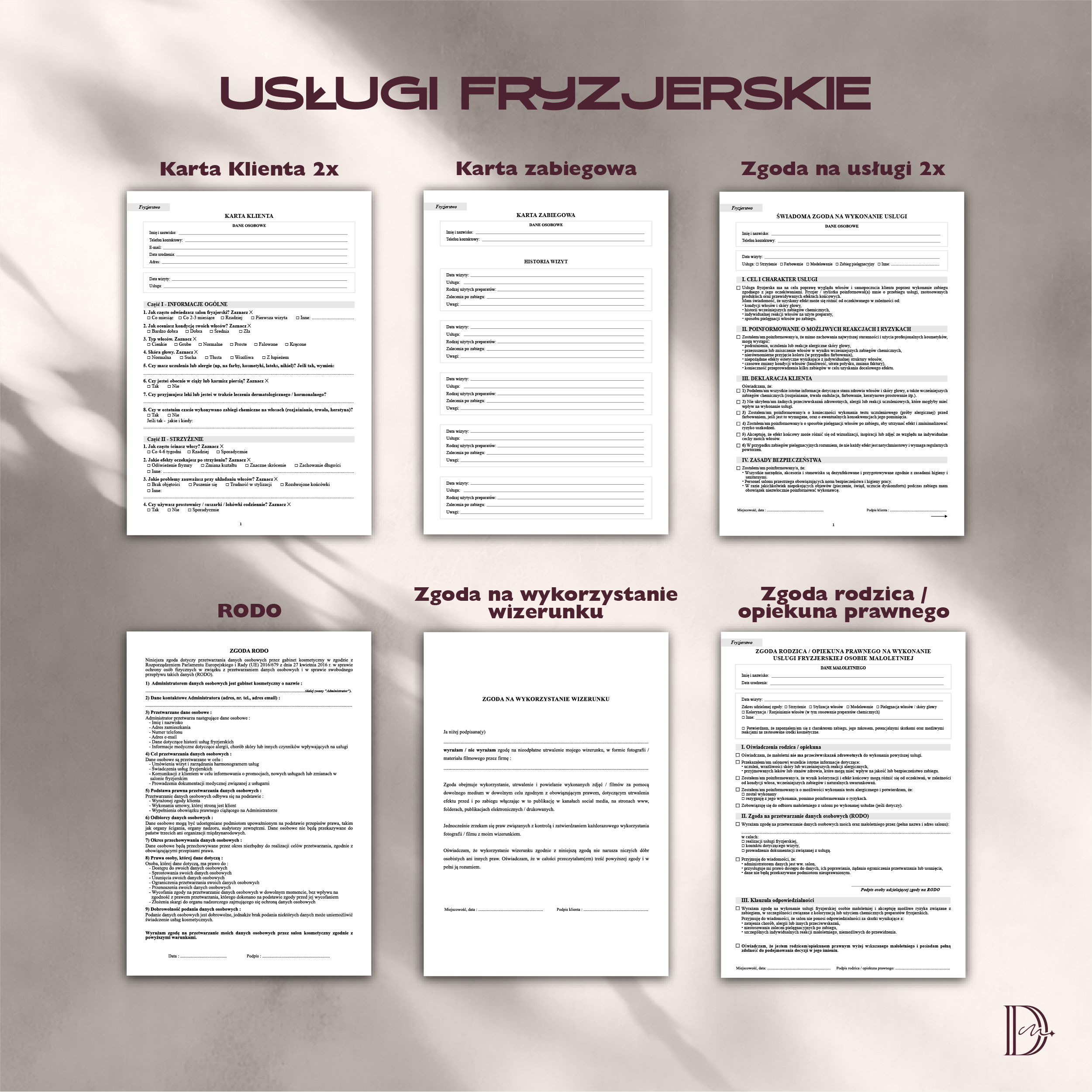 Salon FRYZJERSKI pakiet dokumentacji