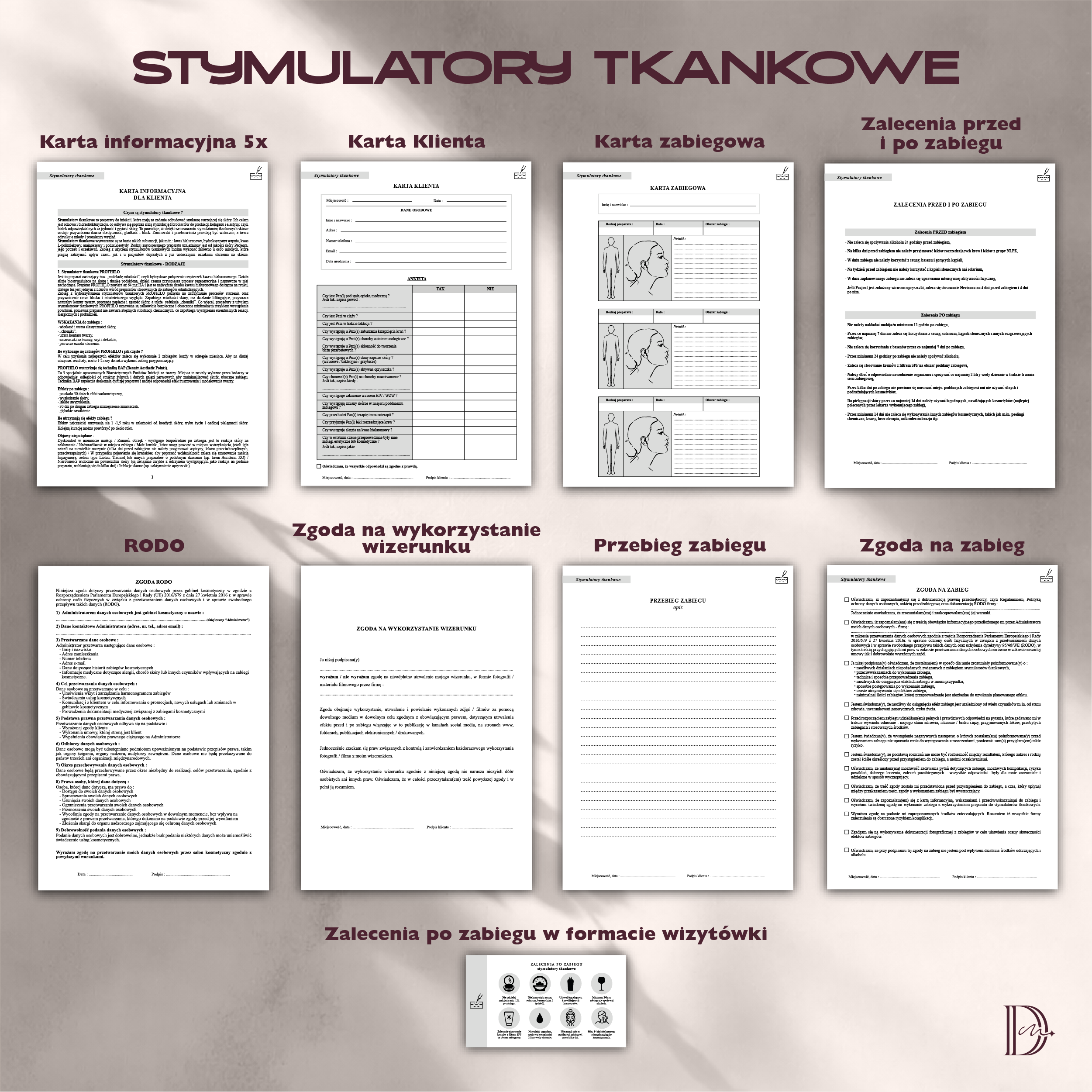 STYMULATORY TKANKOWE dokumenty zabiegowe PAKIET